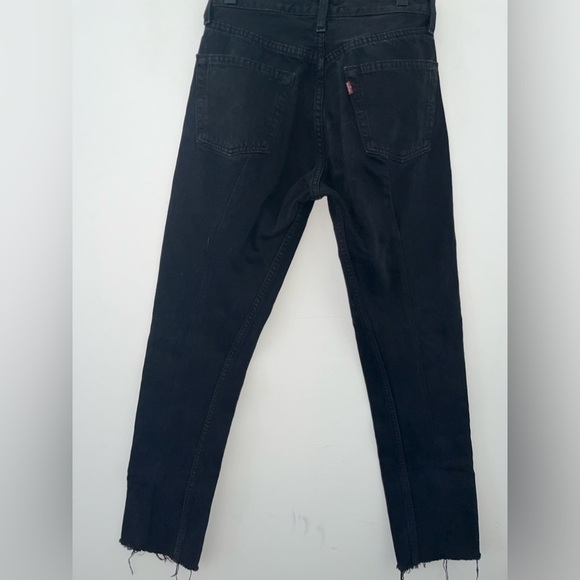 REFORMATION x LEVI’s Repurposed Black Jeans Button Fly Size 24 - Picture 7 of 14